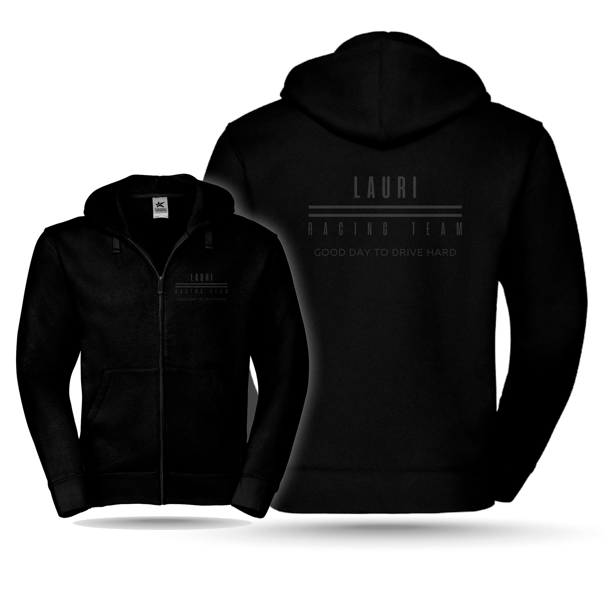 Lauri Halonen - Vetoketjuhuppari, musta logo