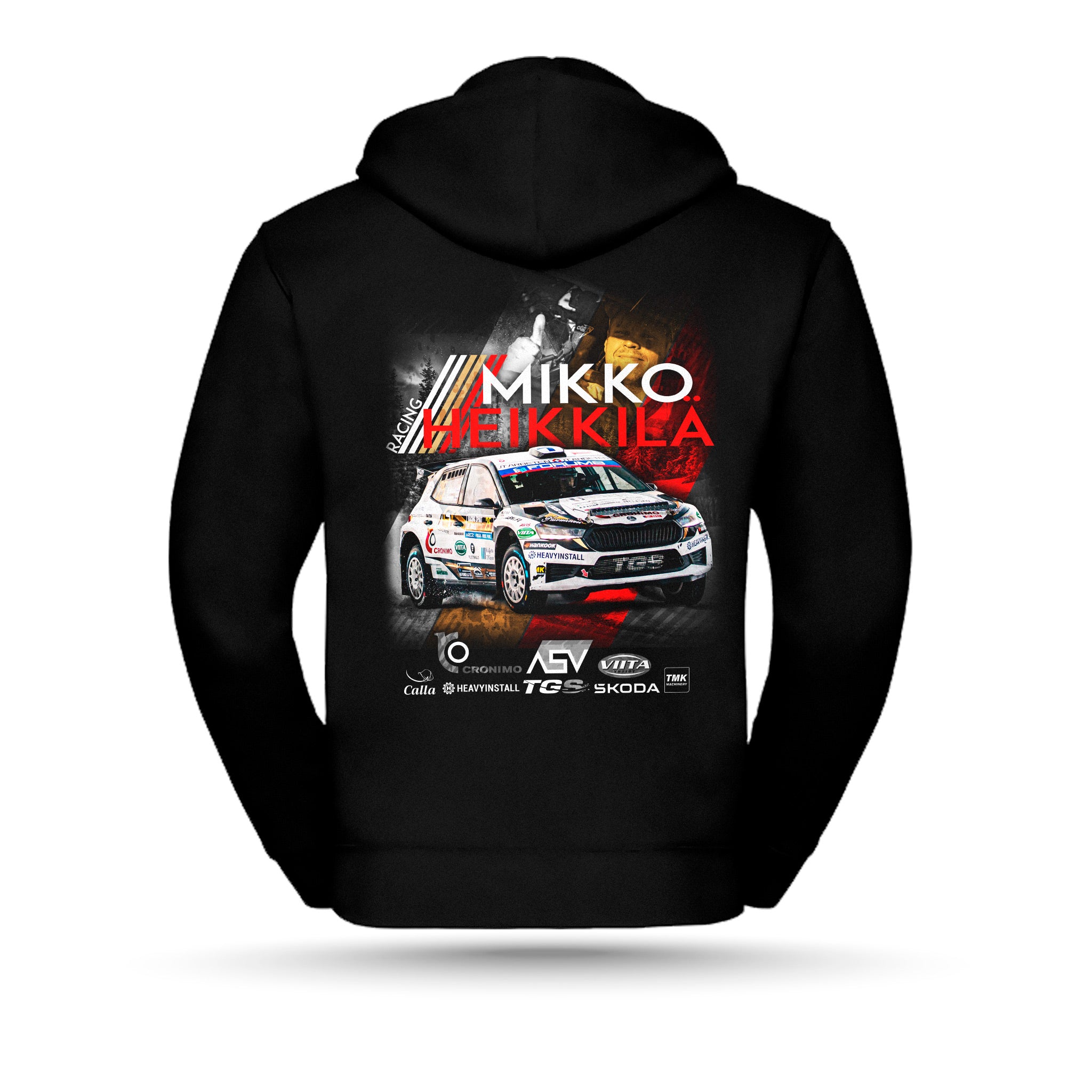 Mikko Heikkilä Racing - Vetoketjuhuppari, Kuva ja logo