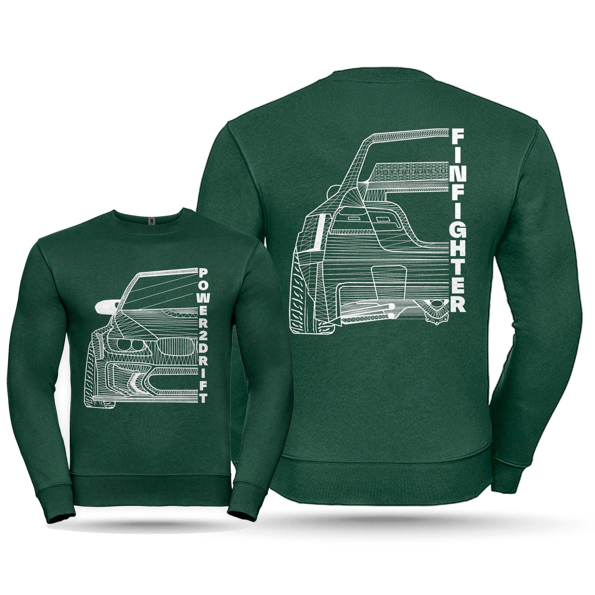 Power2Drift Team - Collegepaita, Finfighter, vihreä