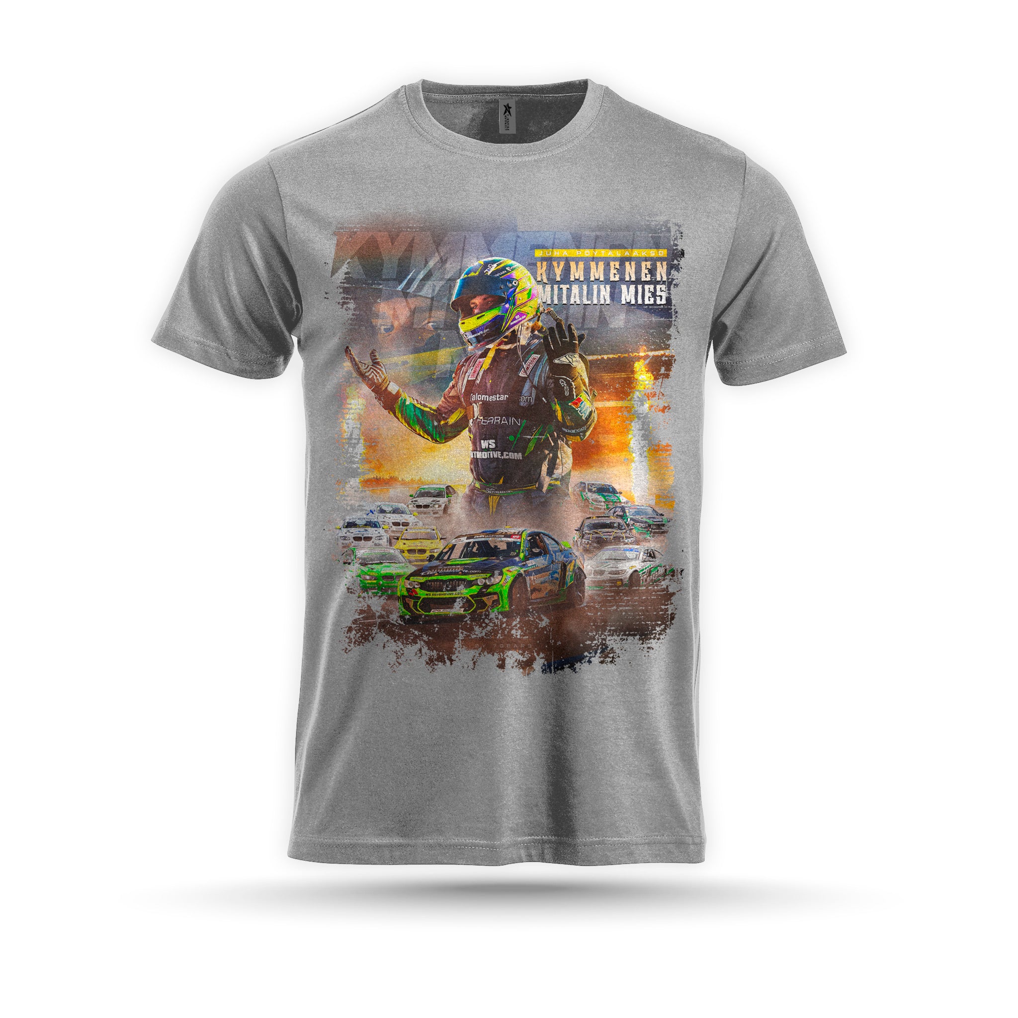 Power2Drift Team - T-Paita, Kymmenen mitalin mies, vaaleanharmaa