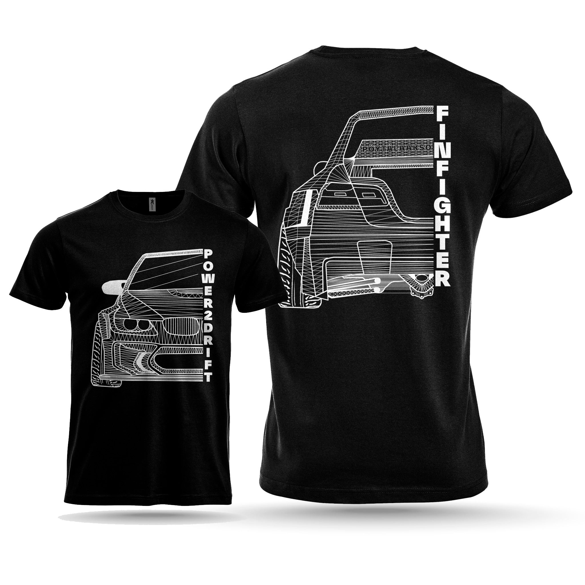 Power2Drift Team - T-Paita, Finfighter, musta