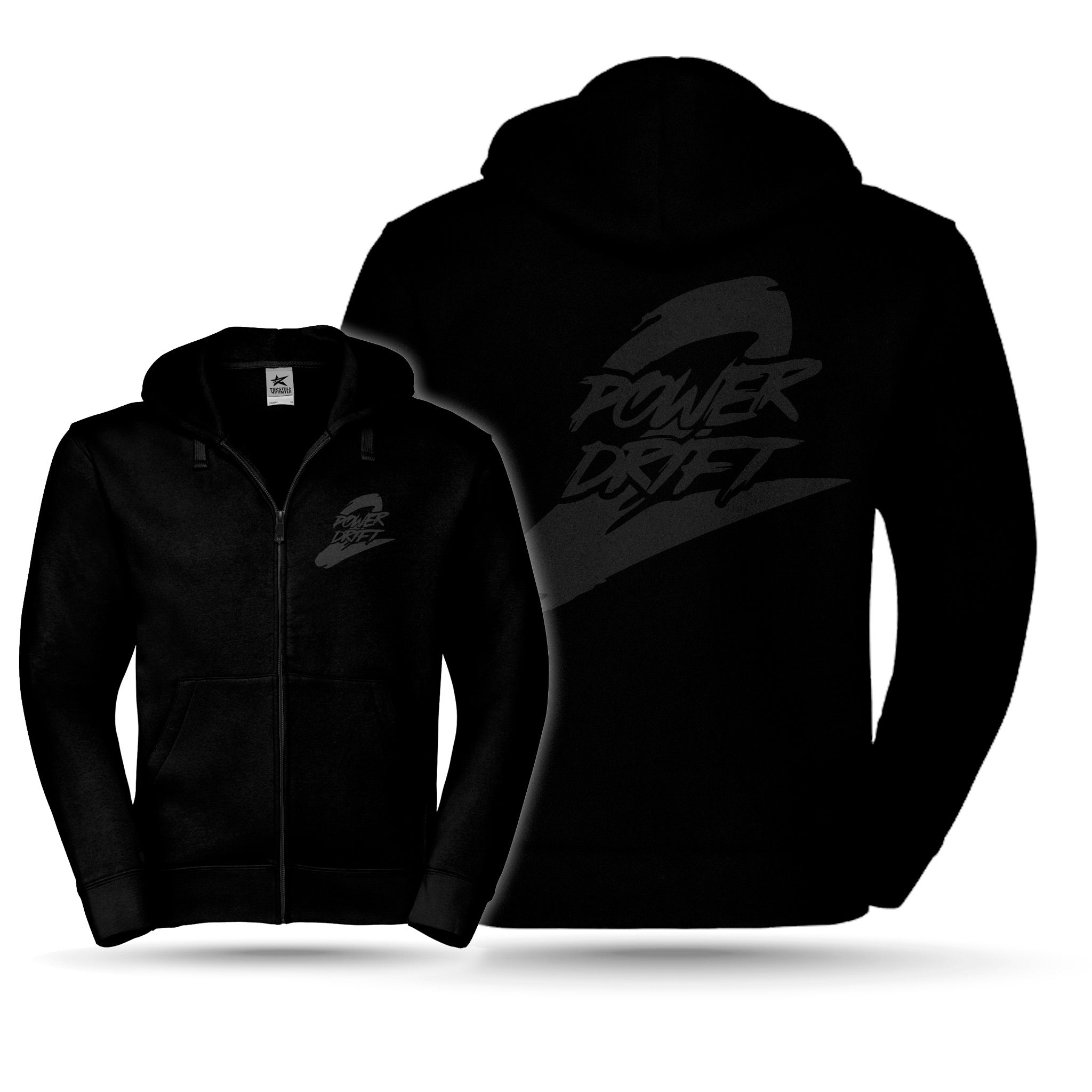 Power2Drift Team - Vetoketjuhuppari, Logolla, musta
