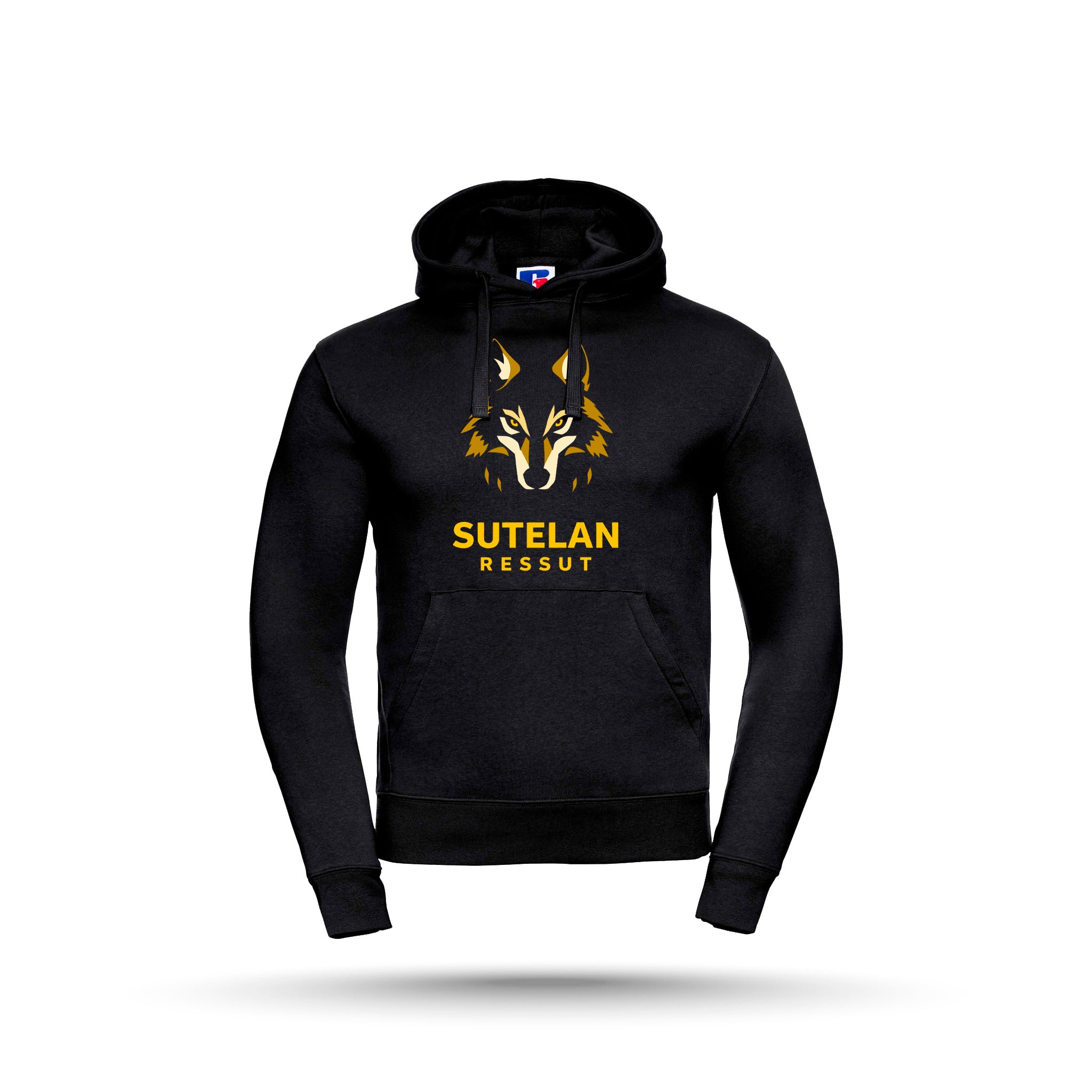Sutelan Ressut - Huppari, Musta, Iso logo