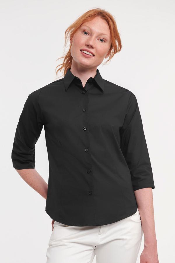 Naisten Slim-Fit ¾ Hiha Kauluspaita koko L