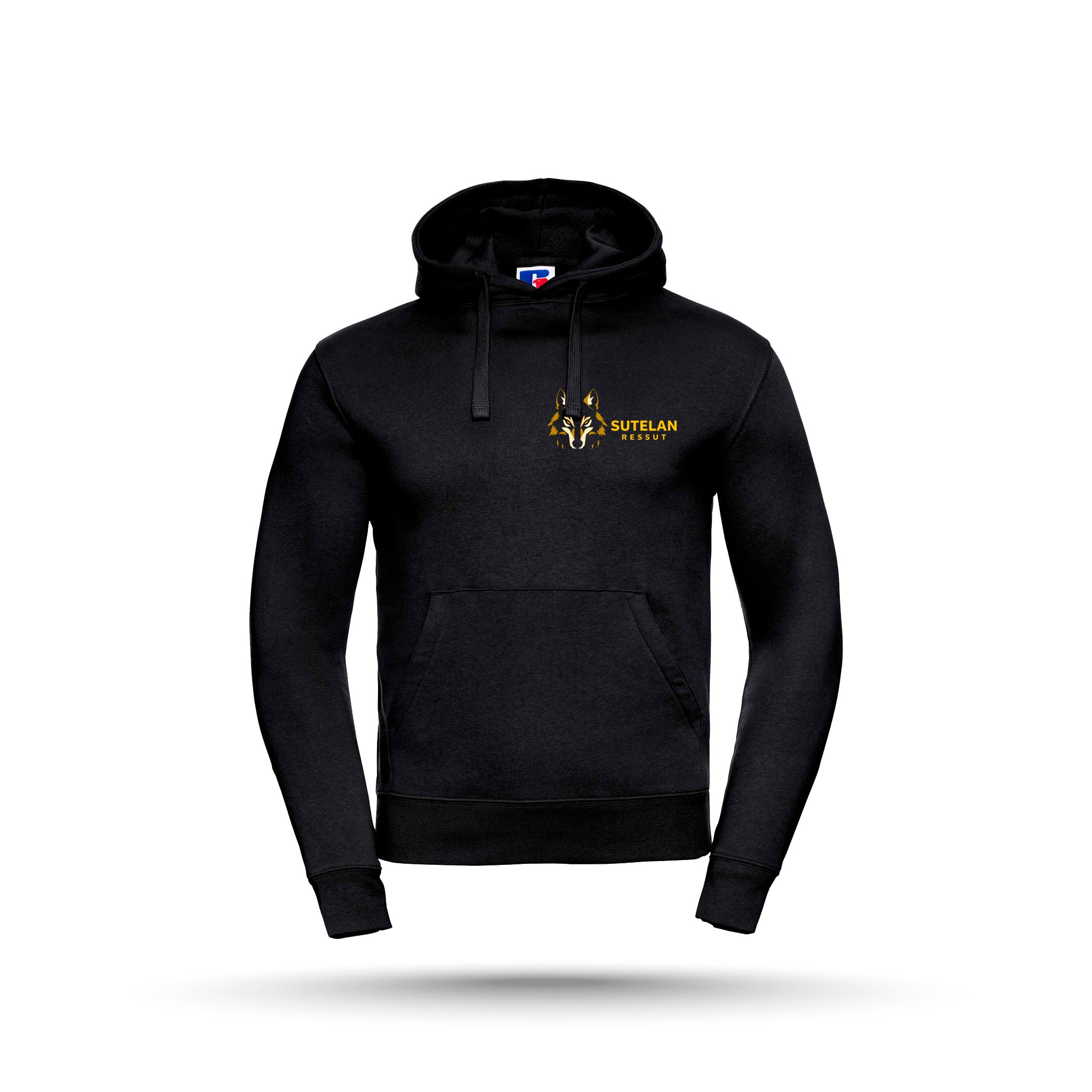Sutelan Ressut - Huppari, Musta, Pieni logo