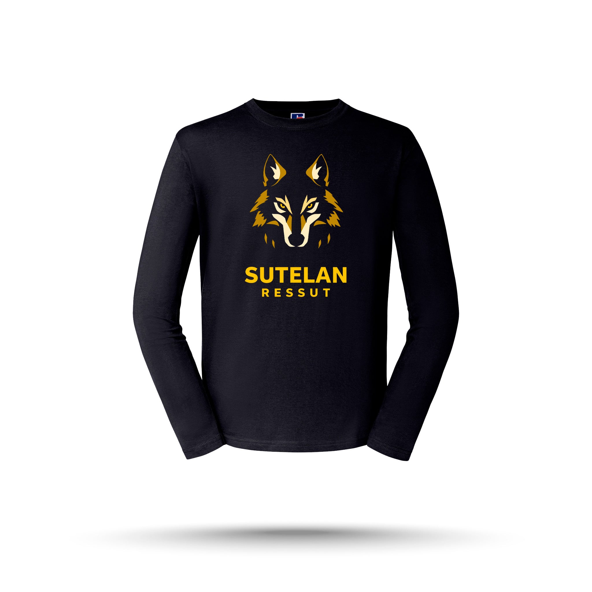 Sutelan Ressut - Pitkähihainen T-Paita, Musta, Iso logo